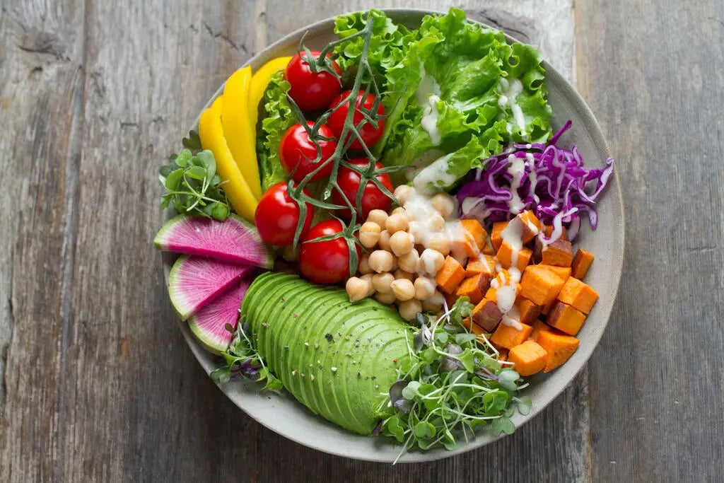 Variety of healthy foods for a balanced diet.